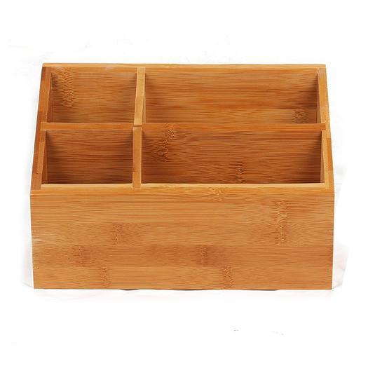 Bamboo Flatware Caddy with Handle